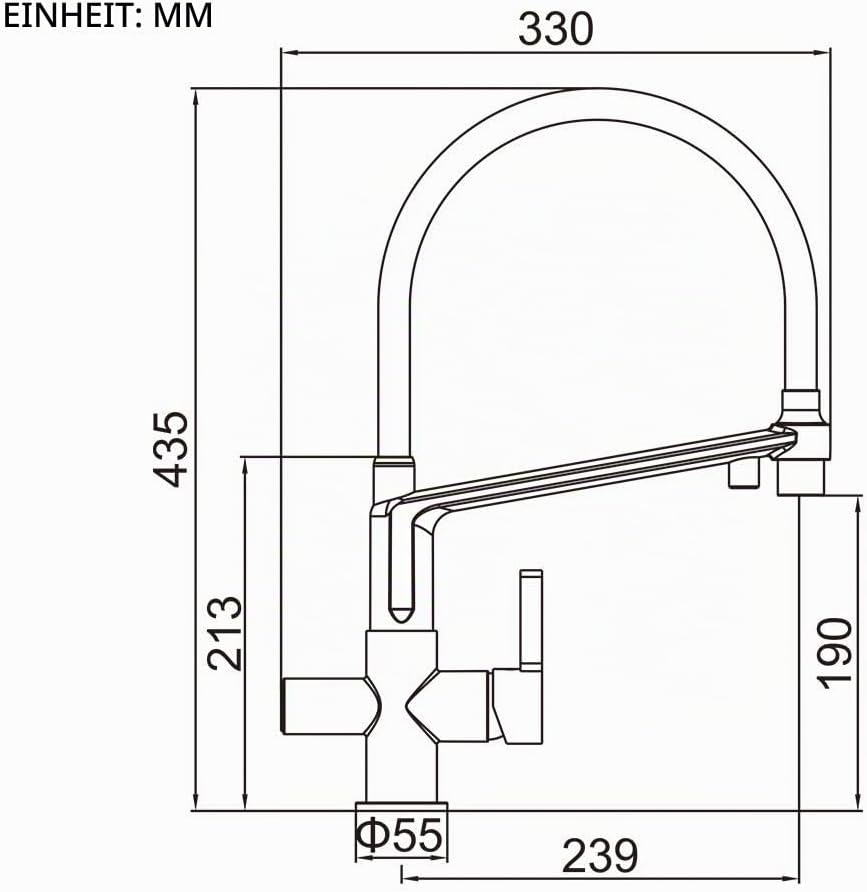 GRIFEMA DOVER-G4010B-2 | Küchenarmatur - Küche Wasserhahn mit Flexibler Auslauf, Brause mit 2 Strahl