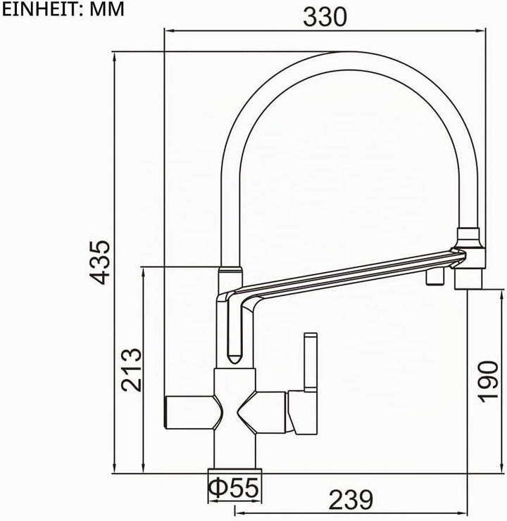 GRIFEMA DOVER-G4010B-2 | Küchenarmatur - Küche Wasserhahn mit Flexibler Auslauf, Brause mit 2 Strahl