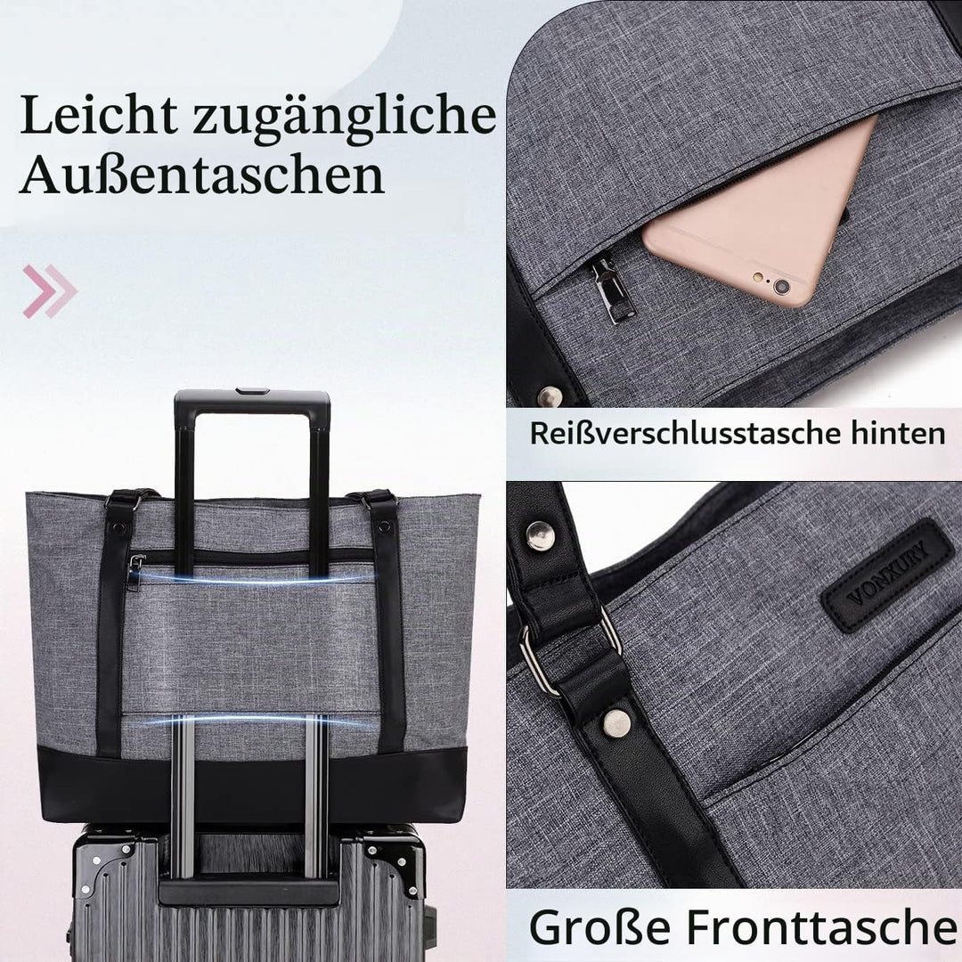 VX VONXURY Laptop Handtasche Damen Laptoptasche,15,6 Zoll Computer Umhängetasche Lehrer Arbeitstasch
