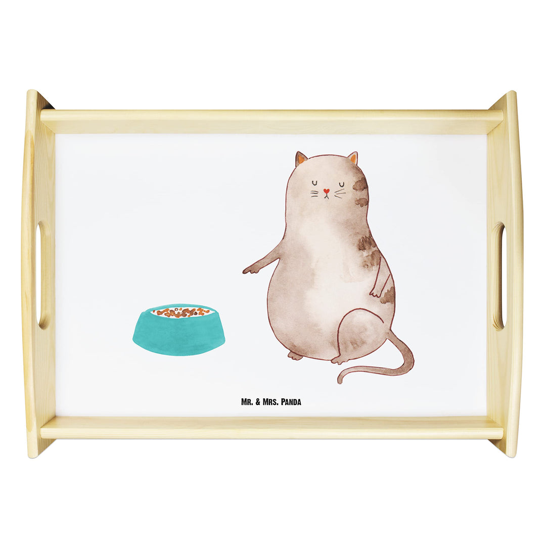 Mr. & Mrs. Panda Servier Tablett Katze Fressen - Geschenk Weiss, Weiss
