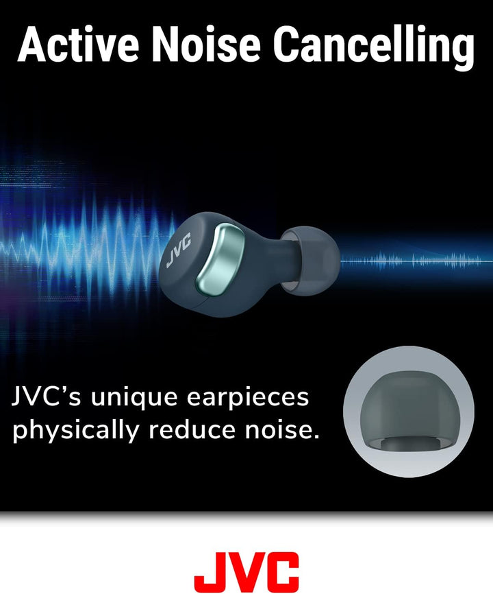 JVC HA-Z330T-G - Kompakte True Wireless Ohrhörer, aktives Noise Cancelling, geringes Gewicht, stylis