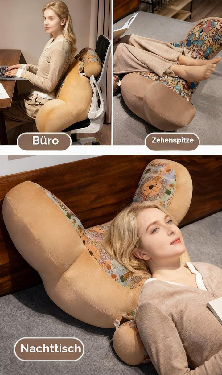 Rückenkissen für Bett und Sofa mit Armlehnen Ergonomisches Lesekissen Erwachsene Atmungsaktives Lese