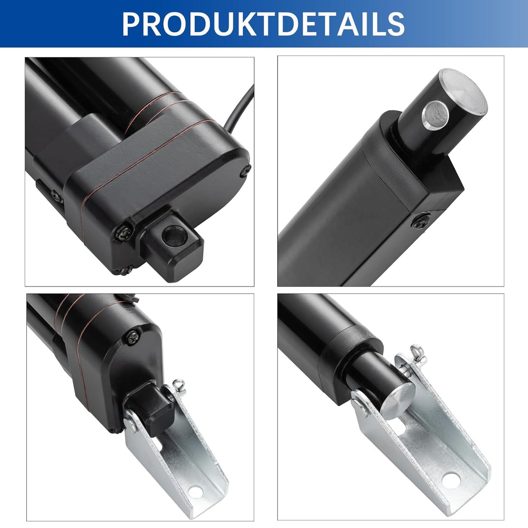 Jvnvlki 200mm Hub 3000N Linearantrieb 12V Linear Actuator Linearmotor 5mm/s Mit Montagebügeln für Li