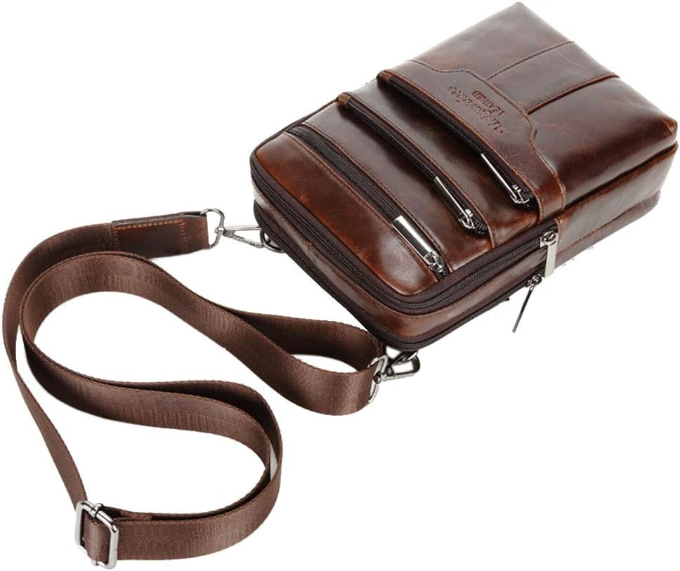 Xieben Umhängetasche aus Leder Schulter Crossbody Reisetasche für Herren Frauen 