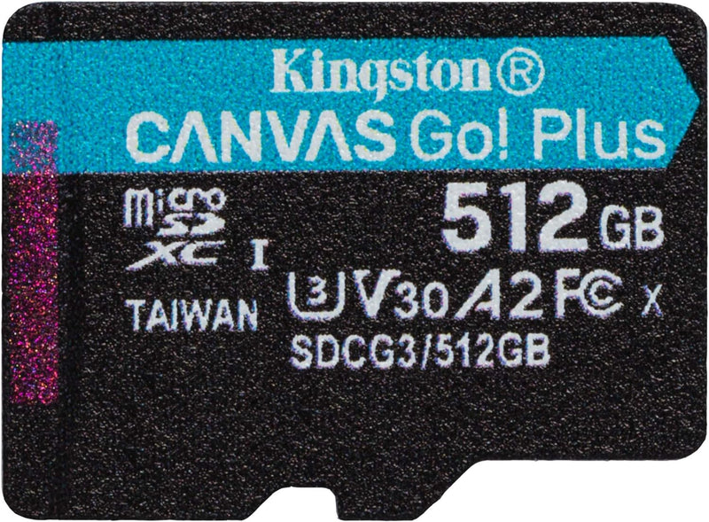 Kingston SDCG3/512GBSP microSD Speicherkarte ( 512GB microSDXC Canvas Go Plus 170R A2 U3 V30 Ohne SD