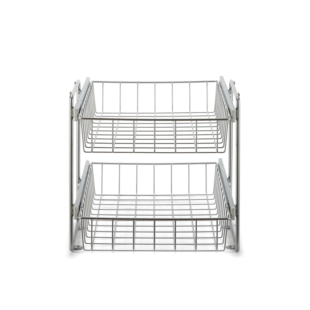 Schrankauszug Teleskopschublade Korb Kombisystem für 40cm Schrank – Premium Schrankauszug Küche zum
