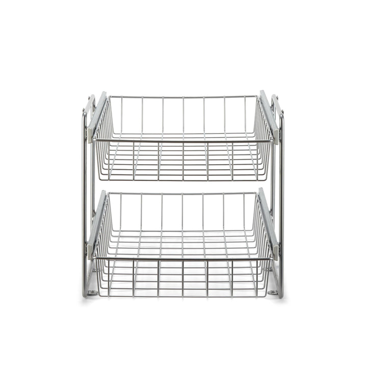 Schrankauszug Teleskopschublade Korb Kombisystem für 40cm Schrank – Premium Schrankauszug Küche zum