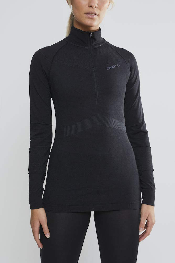 Craft Damen Active Intensity Zip W Baselayer L Schwarz/Asphalt, L Schwarz/Asphalt