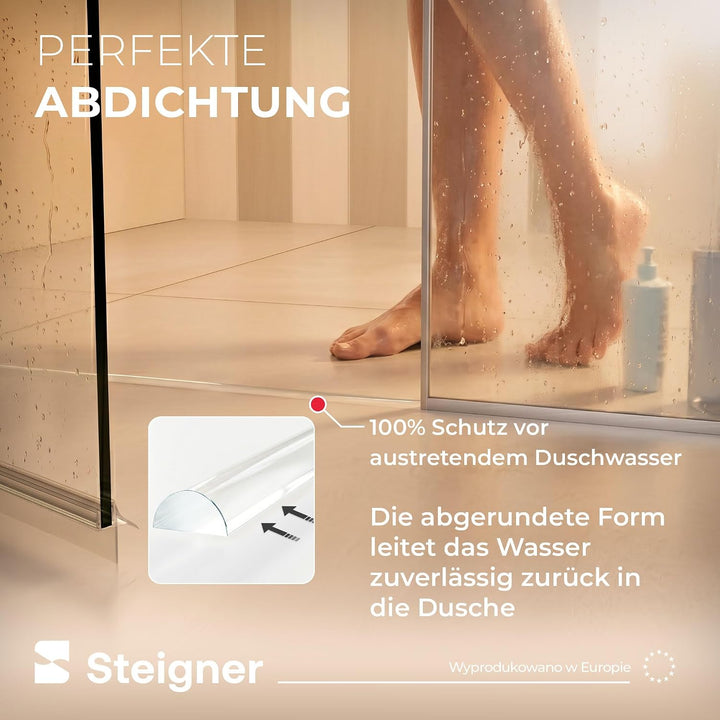 STEIGNER 110cm Schwallschutz Acryl Halbrundstab - SDD03 Höhe 5mm - Spritzschutzprofil Halbrundprofil