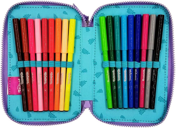 Goldkids - Federmäppchen 3 Fächer - Mäppchen für Mädchen und Jungen - Federmappe 3-Fach Federtasche