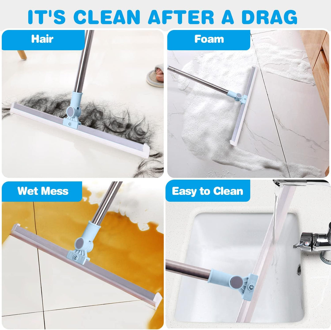 Wiseten Wasserschieber Bodenabzieher - Abzieher Boden Dusche mit Extra Langlebiger 50cm Gummilippe,