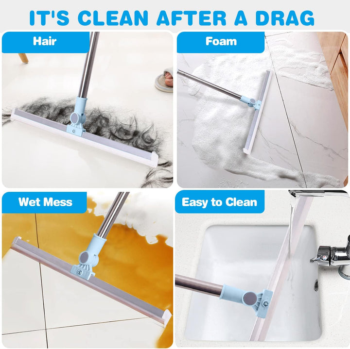 Wiseten Wasserschieber Bodenabzieher - Abzieher Boden Dusche mit Extra Langlebiger 50cm Gummilippe,