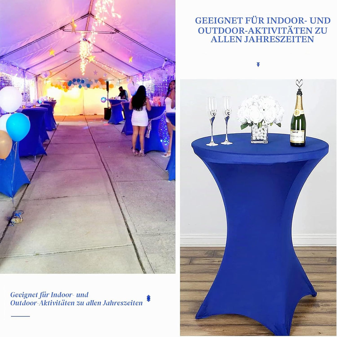 3 Packungen Blaue Cocktail-Tischabdeckung, rund, Spandex, 32 x 43 Zoll, rechteckige Cocktail-Ecken,