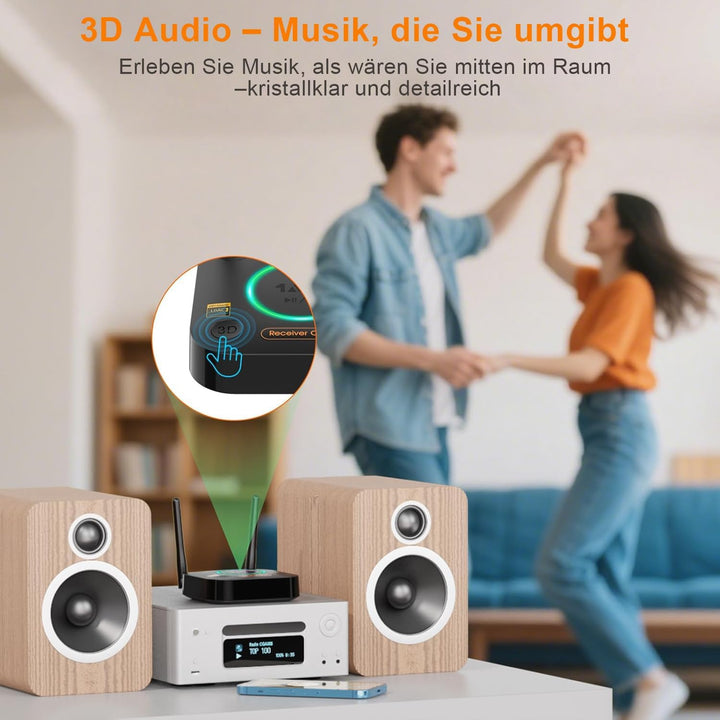 B06Ultra Bluetooth 5.2 Empfänger für LDAC Hi-Res Audio, HiFi Bluetooth Audio Adapter mit Audiophile