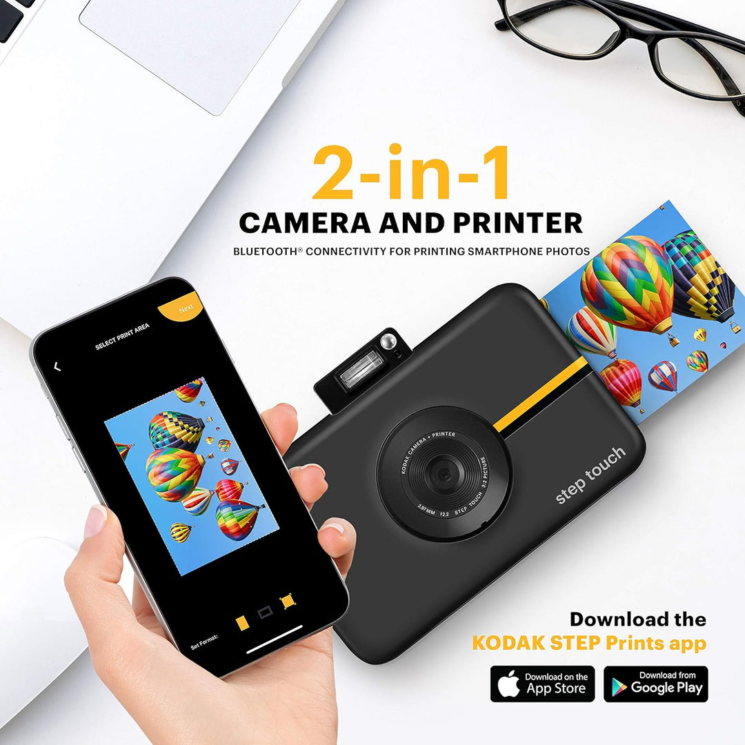 KODAK Step Touch 13MP Digitalkamera &amp; Instant-Drucker mit 3,5"-LCD-Touchscreen-Display (Schwarz) Rei