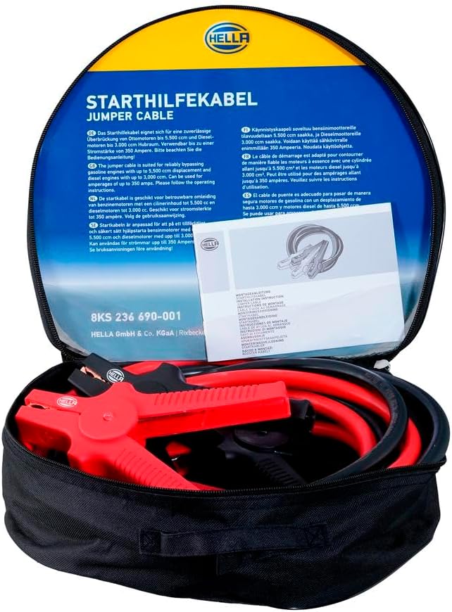 HELLA - Starthilfekabel - 12/24V - 480A - Kabel: 4.5m - ohne Überspannungsschutz - 8KS 236 690-001 L