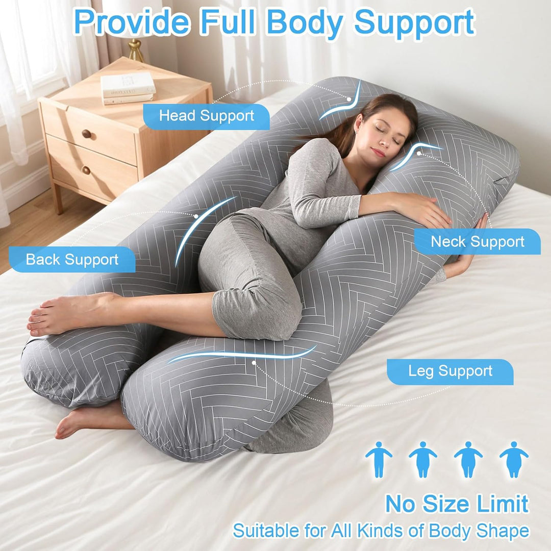 Körperkissen mit bezug, Seitenschläferkissen, U-förmiges Body Pillow, Stützkissen, Schwangerschaftsk
