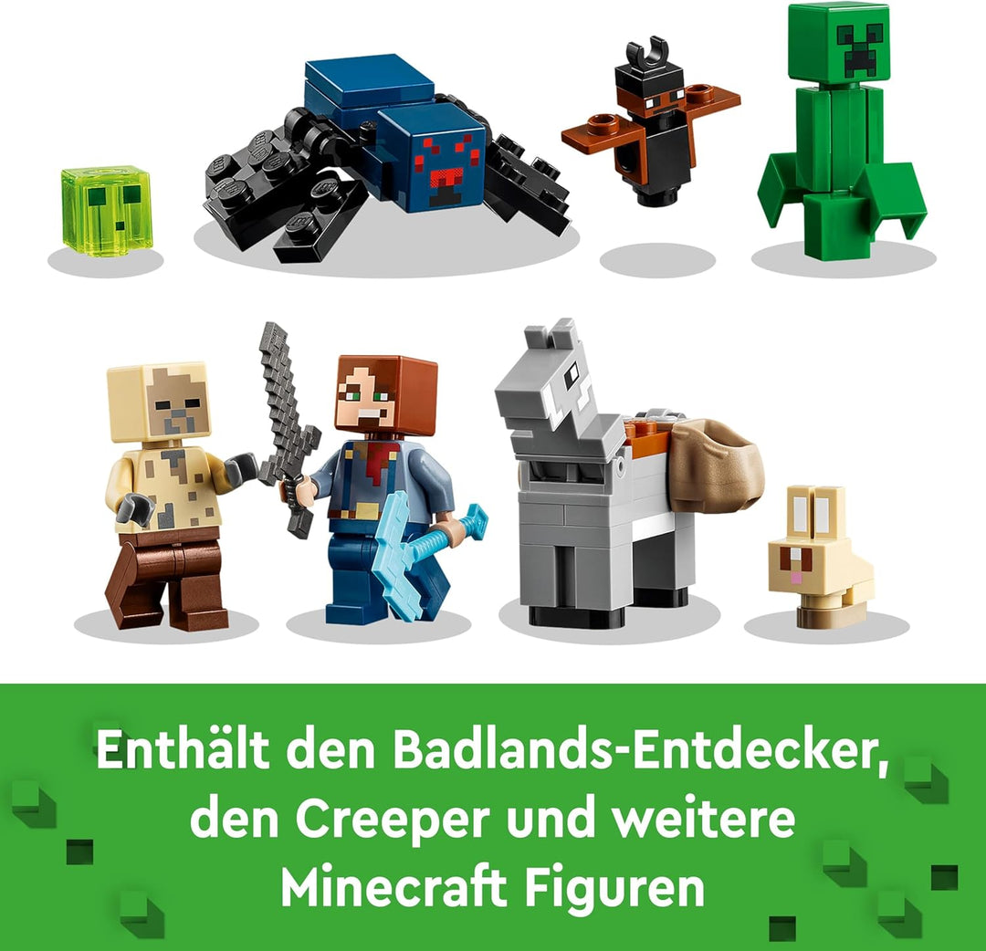 LEGO Minecraft Die Mine in den Badlands, Bergbau-Spielzeug zum Videospiel, Set für Jungen und Mädche