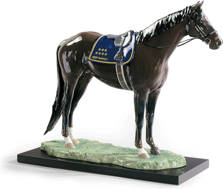 LLADRÓ Pferde-Figur Deep Impact. Limitierte Auflage. Glänzend. Pferd. Porzellan.