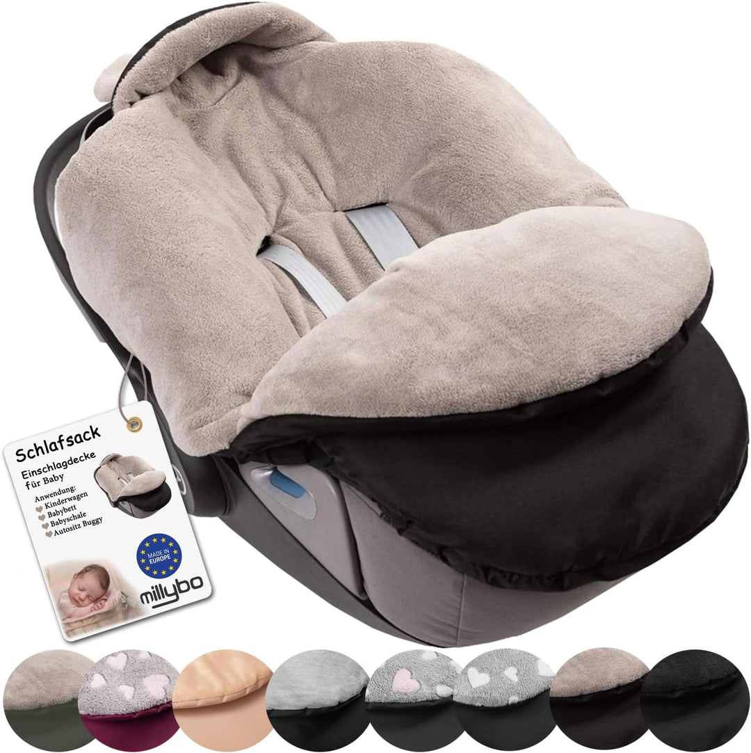 millybo Fusssack Baby Einschlagdecke für Winter geeignet für Kinderwagen Babyschale Babybett Autosit