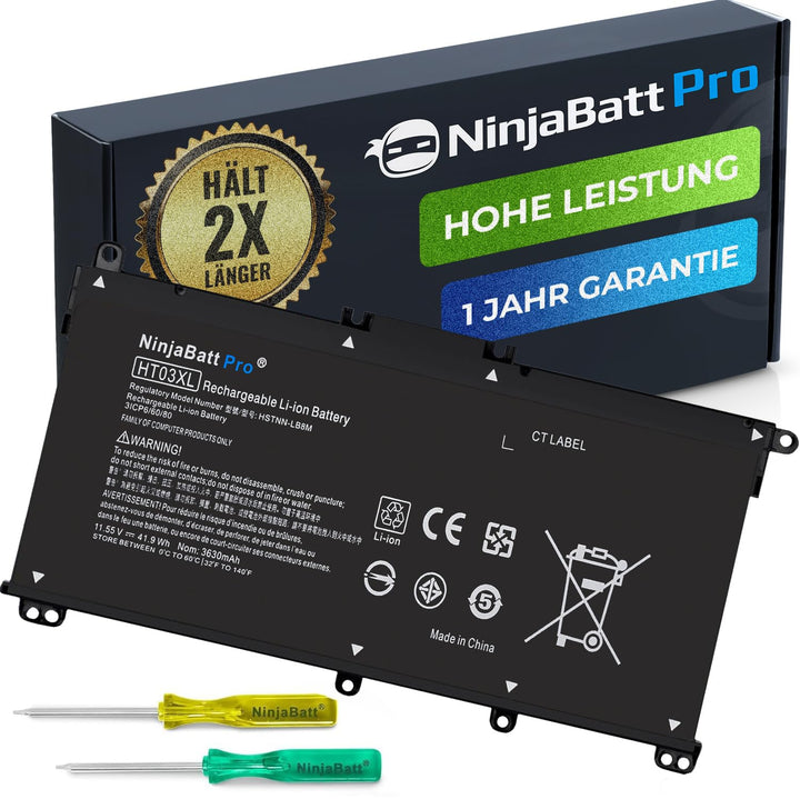 NinjaBatt Pro HT03XL L11119-855 Akku für HP Pavilion 15 - Passt zu 14-CE/14-CF/15-DB/15-CS/15-DA/15-