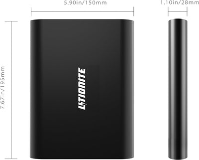 Litionite Tanker 90W / 50.000mAh Aluminium Powerbank Externer Batterie Akku mit LED-Anzeige - 2X USB