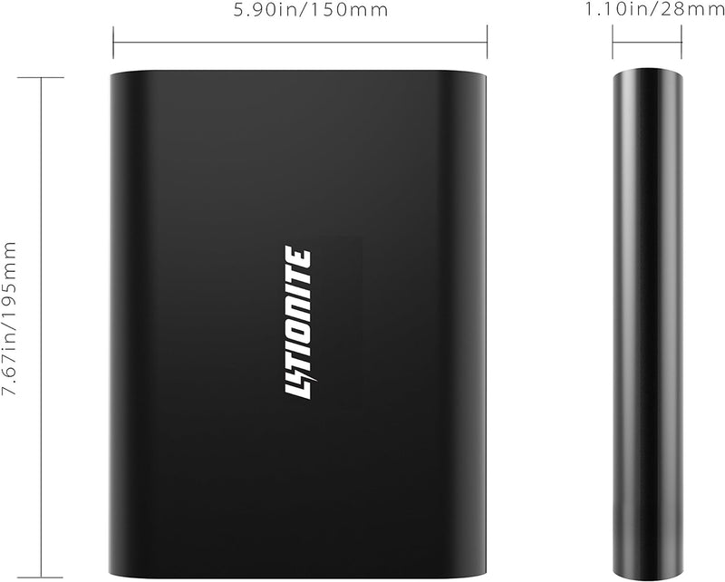 Litionite Tanker 90W / 50.000mAh Aluminium Powerbank Externer Batterie Akku mit LED-Anzeige - 2X USB