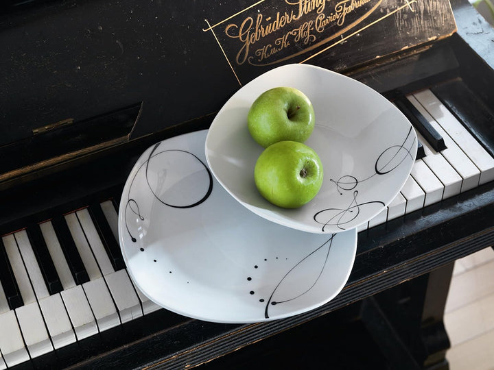 Mäser, Serie Chanson, Kombiservice 30-teilig, Porzellan Geschirrset, für 6 Personen, Weiss, Kombiser