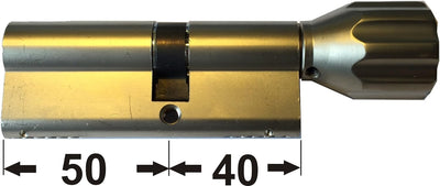 ABUS EC660 ECK660 Profil-Knaufzylinder Länge (a/b) Z50/K40mm (c=90mm) mit 5 Schlüssel, mit Sicherung