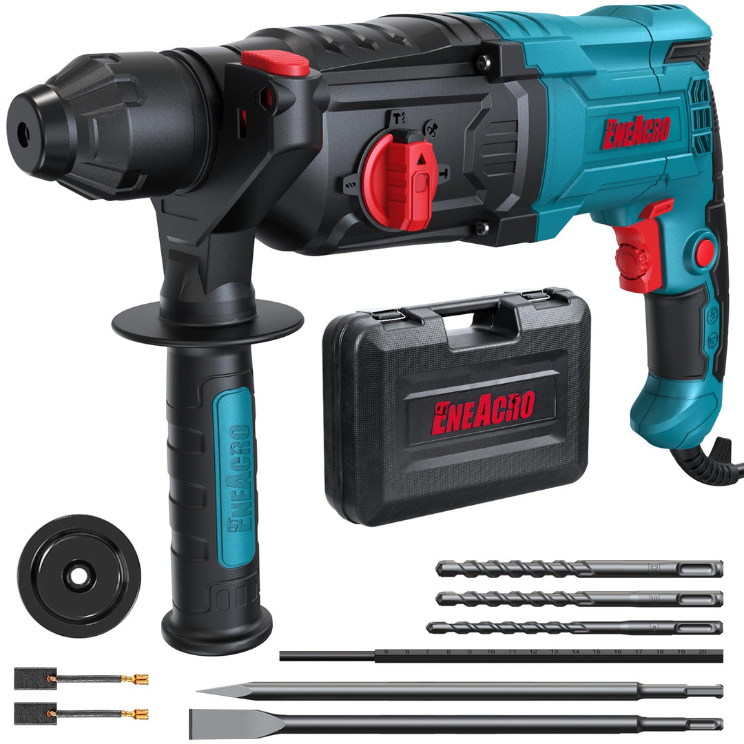 ENEACRO SDS-Plus Bohrhammer, 6 Variable Geschwindigkeit mit 4 Funktionen, Sicherheitskupplung, 26 mm