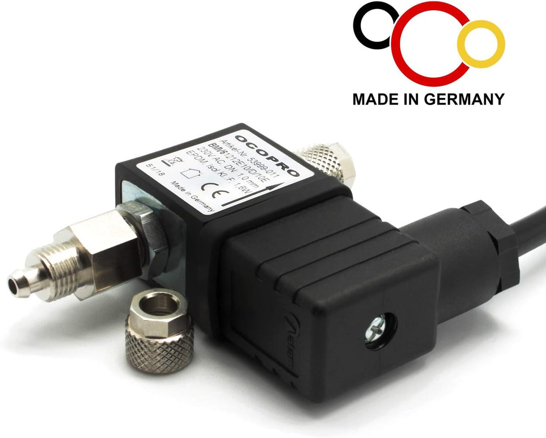 OCOPRO CO2 Nachtabschaltung Magnetventil für Aquarien mit 1,6m Kabel Made in Germany