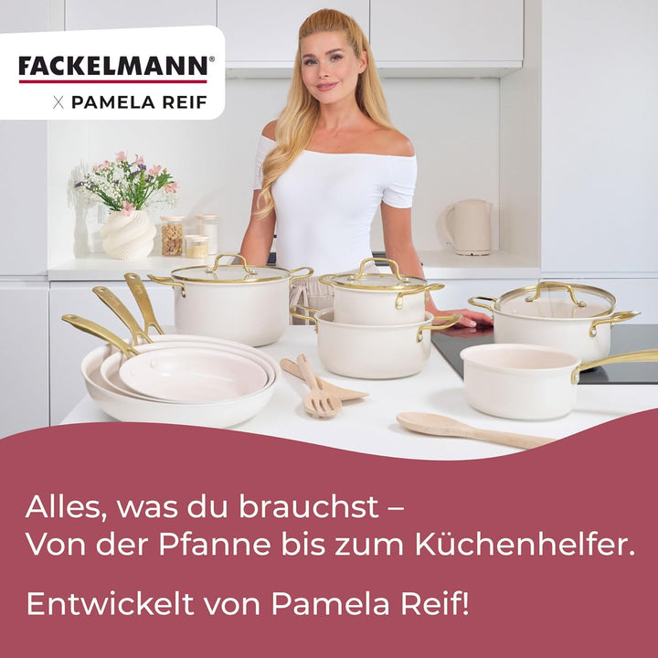 FACKELMANN x Pamela Reif Bratpfanne Ø 20 cm – recyceltes Aluminium, PFAS-freie keramische Beschichtu
