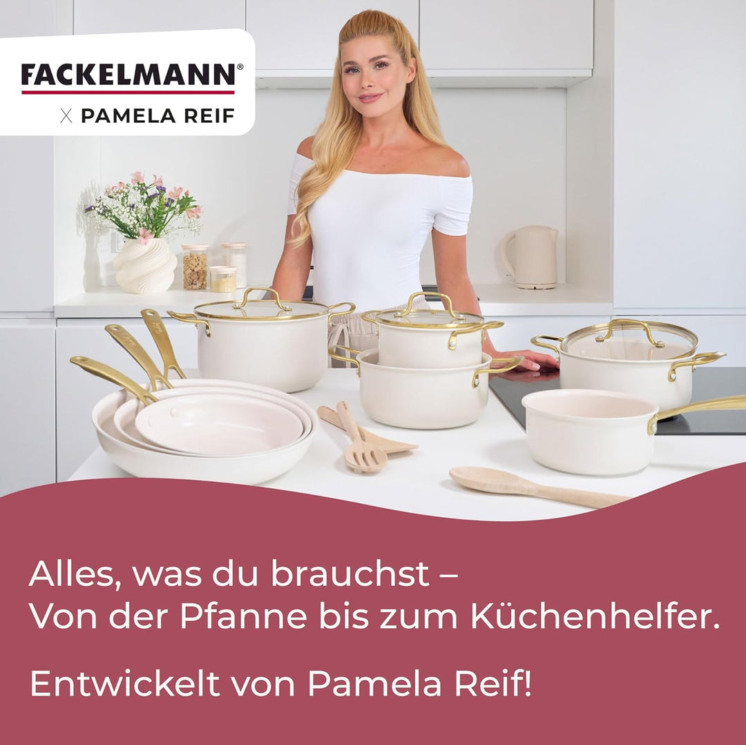 Fackelmann x Pamela Reif Bratpfanne Ø 24 cm – aus recyceltem Aluminium mit PFAS-freier keramischer B