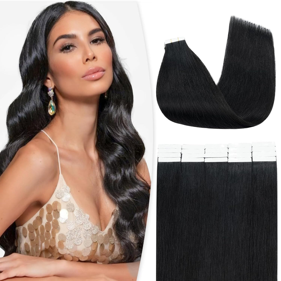 Benehair Tape in Extensions Echthaar, Invisible Tape Extensions Echt Haar, 20Pcs 20g Haarverlängerun