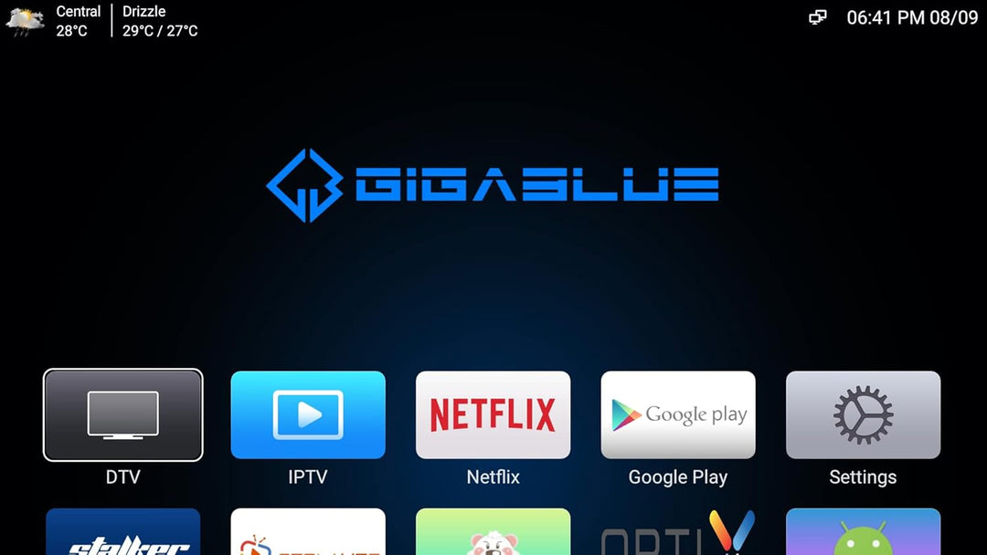 GigaBlue UHD X1 Plus 4K Android 1x DVB-S2x Tuner + Android TV IP Empfänger in Einer Box