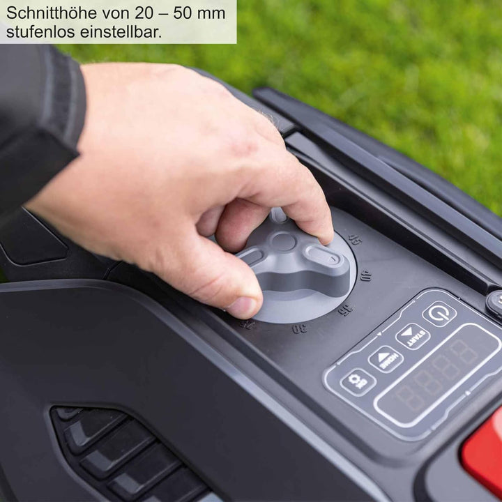 Scheppach Black Edition Rasenmähroboter RRMA500APP brushless | Rasenfläche 500 m² | Schnittbreite 16