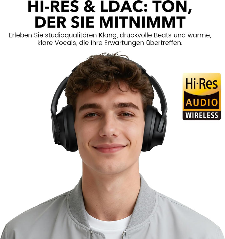 1Mii Y8 Kabellose Bluetooth Kopfhörer, Hybrid Active Noise Cancelling, LDAC Hi-Res Audio, 75h Spielz