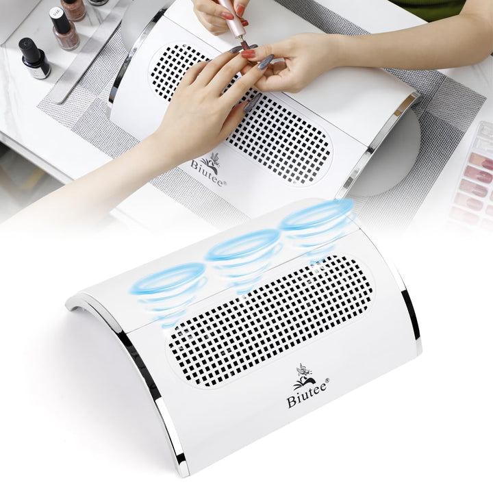 Biutee Nagelstaubsauger Professionell 40W, Leistungsstarke Staubabsaugung für Nägel mit 2 Staubbeute