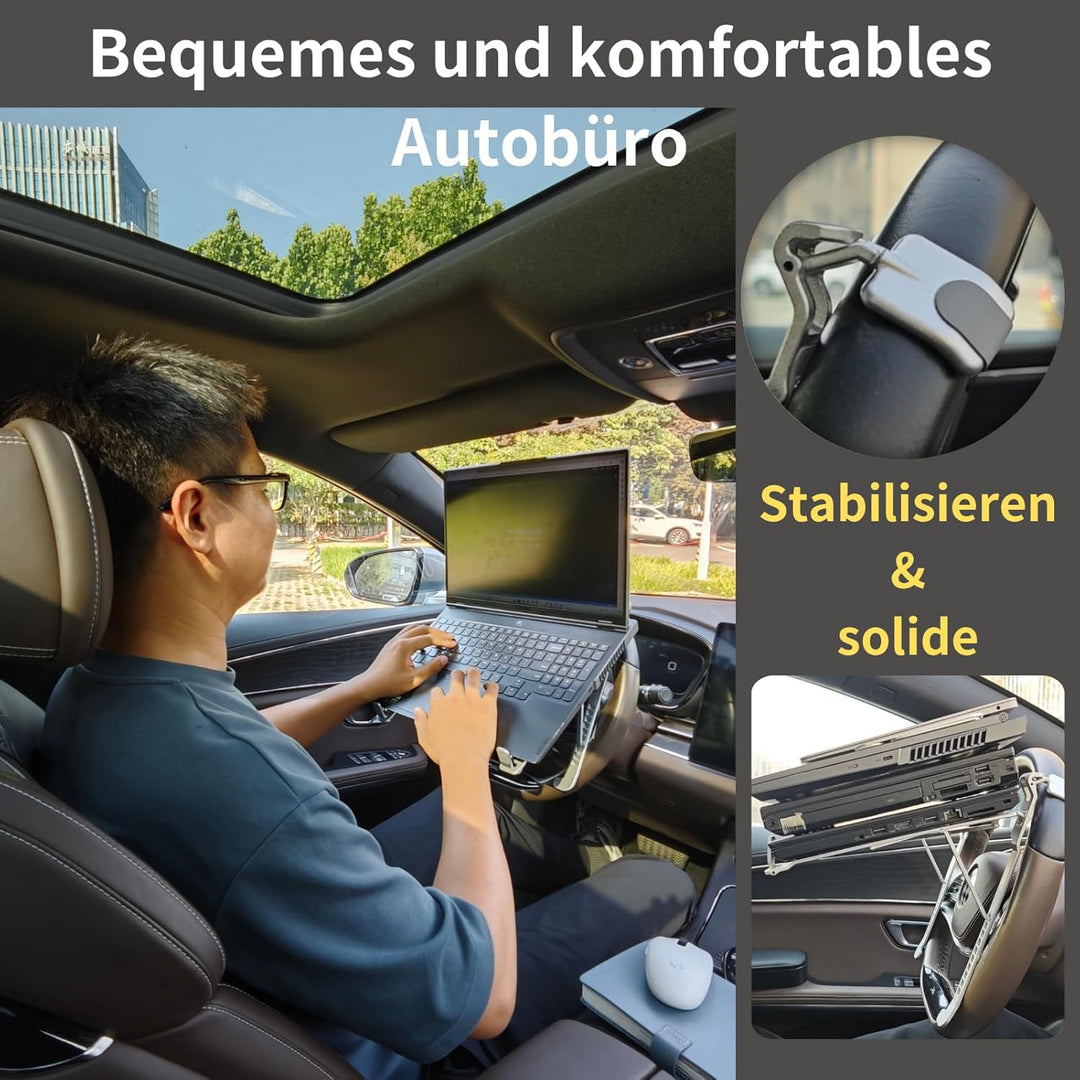 STEERTOP Laptop Ständer für Auto | Multifunktionale Auto Lenkrad Schreibtisch | Tablett Autotisch fü