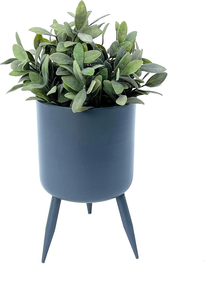 DanDiBo Blumentopf mit Füssen Pflanztopf Blumenkübel mit Beinen Metall Grau 23 cm 96260 M Modern Pfl