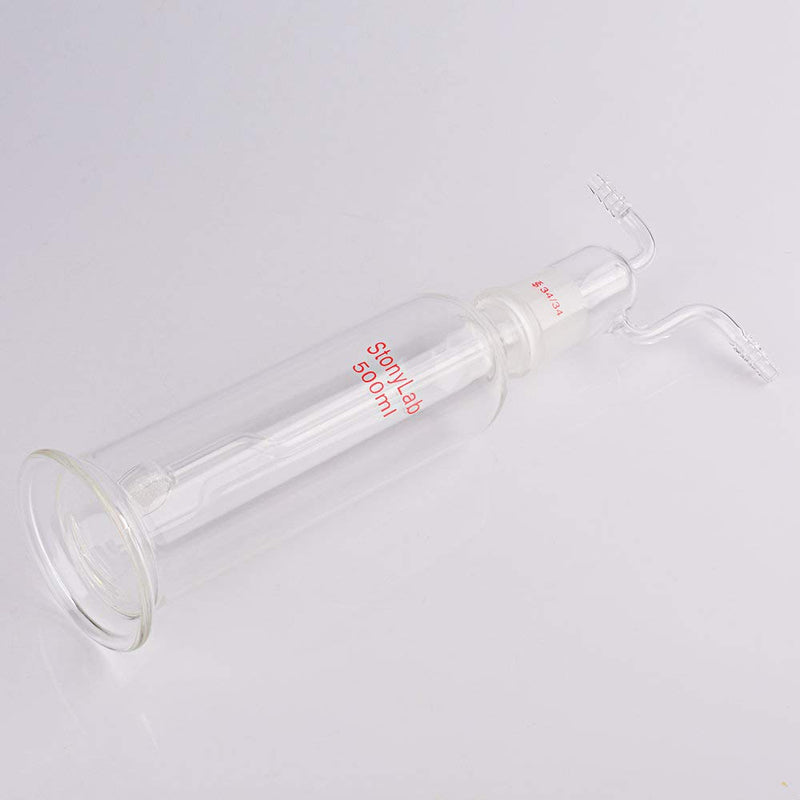 stonylab Gaswaschflasche, Borosilikatglas 34/34 Stopper Gas Bubbler Gaswaschflasche mit Frittenschei