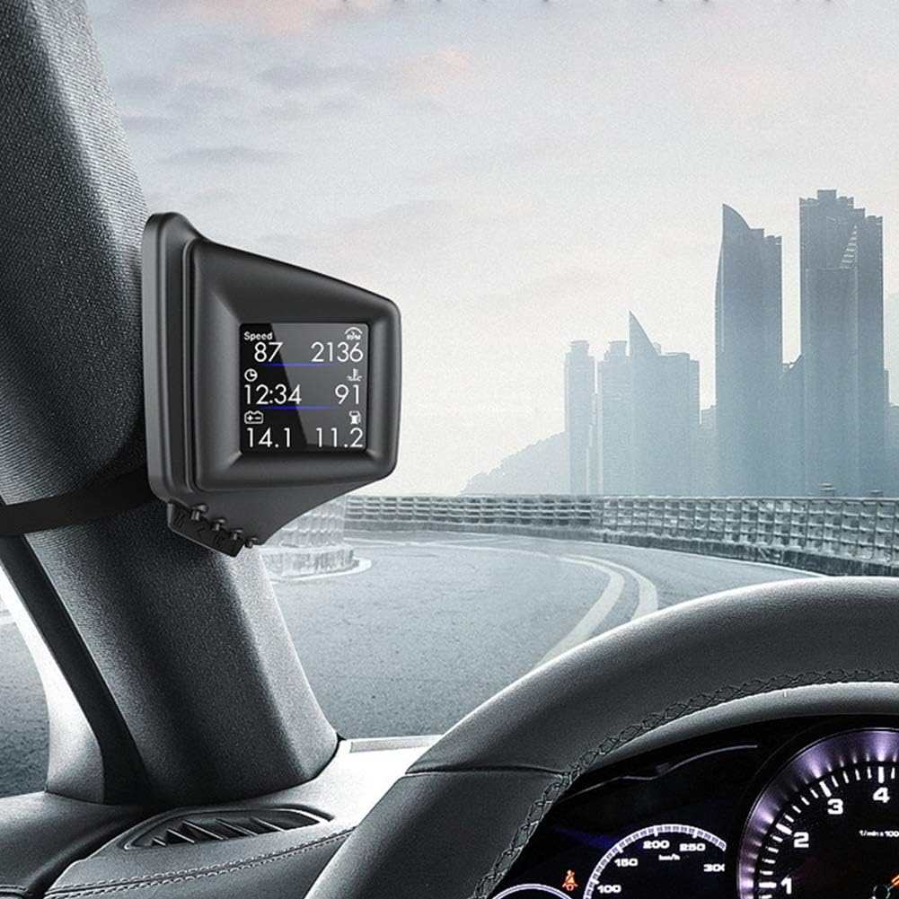 Clenp OBD- Und GPS-Messgerät, AP-1-Auto-HUD-Head-up-Display OBD-GPS-Tachometer A-Säule Mittelkonsole