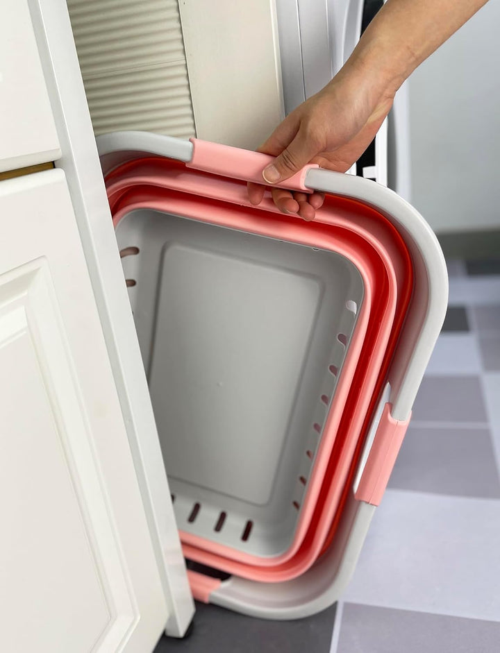 SAMMART Collapsible Plastic Laundry Basket - Foldable Pop Up Storage Container/Organizer - Portable