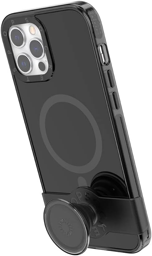 PopSockets: PopCase MagSafe Hülle für iPhone 12 Pro Max mit Abnehmbarem PopGrip Slide Sockel und Gri