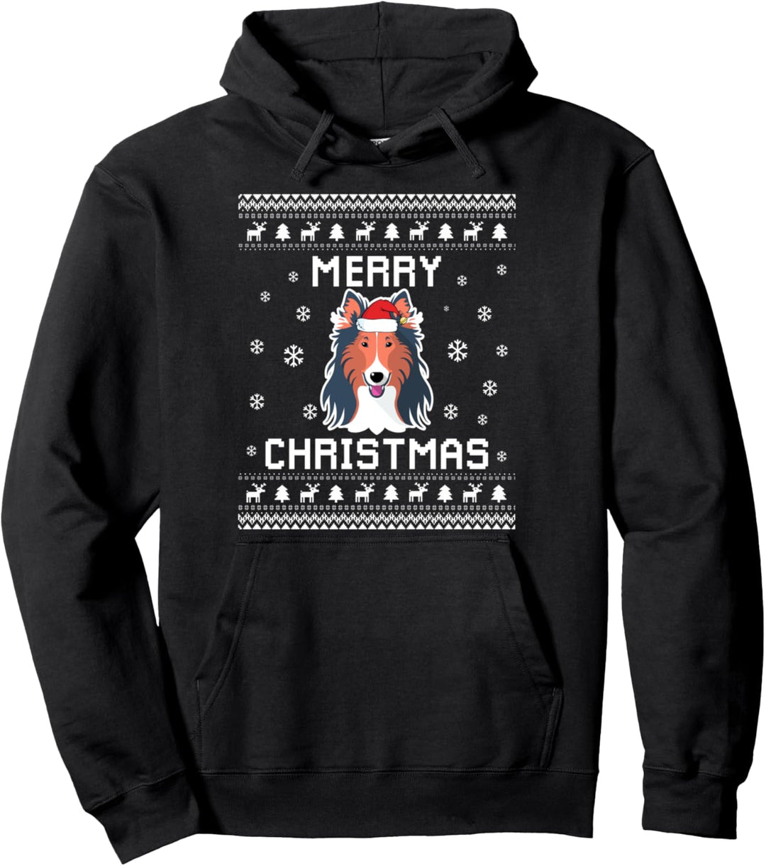 Rough Collie Dog Owner Hässlicher Weihnachtspullover Pullover Hoodie