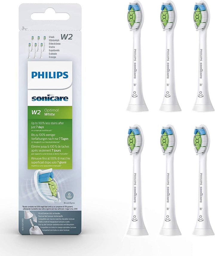 Philips Sonicare Original W2 Optimal White Standard Schallzahnbürstenköpfe - 6er-Pack in Schwarz (Mo