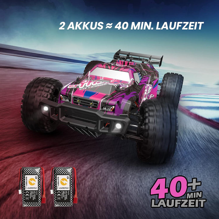 DEERC 200E Ferngesteuertes Auto mit Bürstenloser Motor, 4WD 1:10 RC Car Geländewagen Offroad mit 2 A