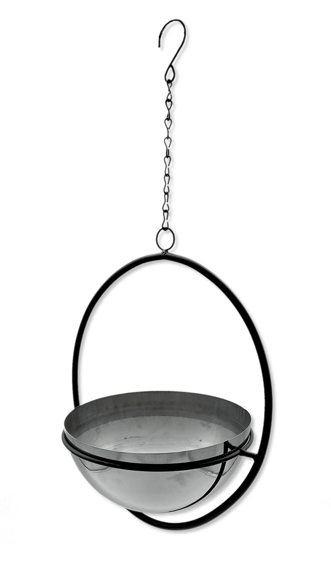 DARO DEKO Metall Blumen-Ampel mit Rahmen schwarz Silber 29 x 69cm Blumentopf hängend Hängeampel, 29