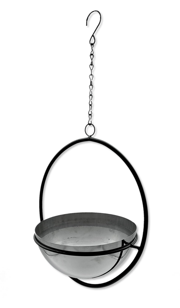 DARO DEKO Metall Blumen-Ampel mit Rahmen schwarz Silber 29 x 69cm Blumentopf hängend Hängeampel, 29