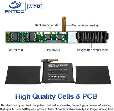 A1708 A1713 Akku für MacBook Pro 13 Zoll A1708(Late 2016 Mid 2017 EMC 2978 3164,A2171 Laptop Akku fü